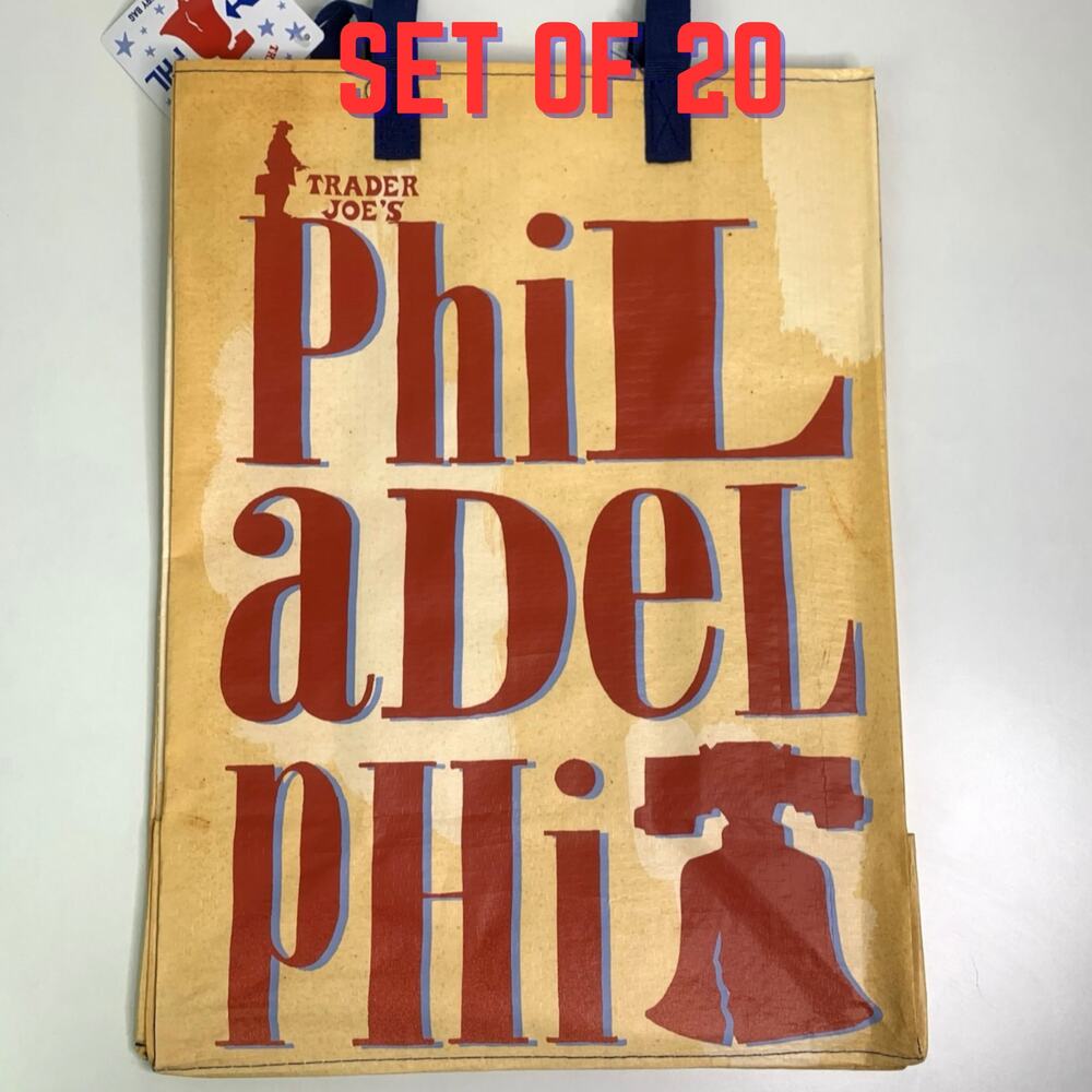 Set 20 Trader Joe’s Philadelphia Pennsylvania Philly PA Hoagie Pretzel Tote Bags